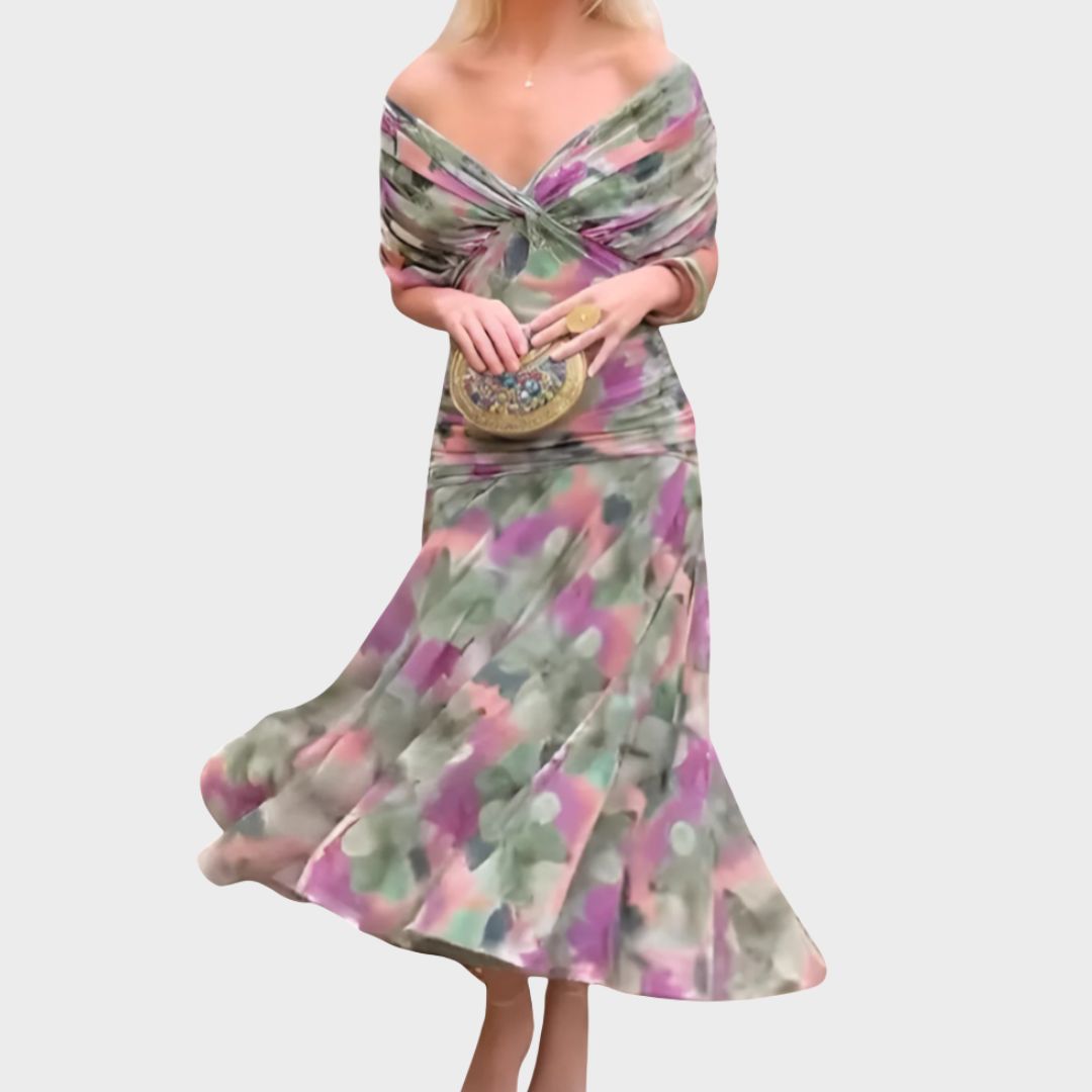 Women's Long Dress | Off-Shoulder Elegance & Flowing Silhouette