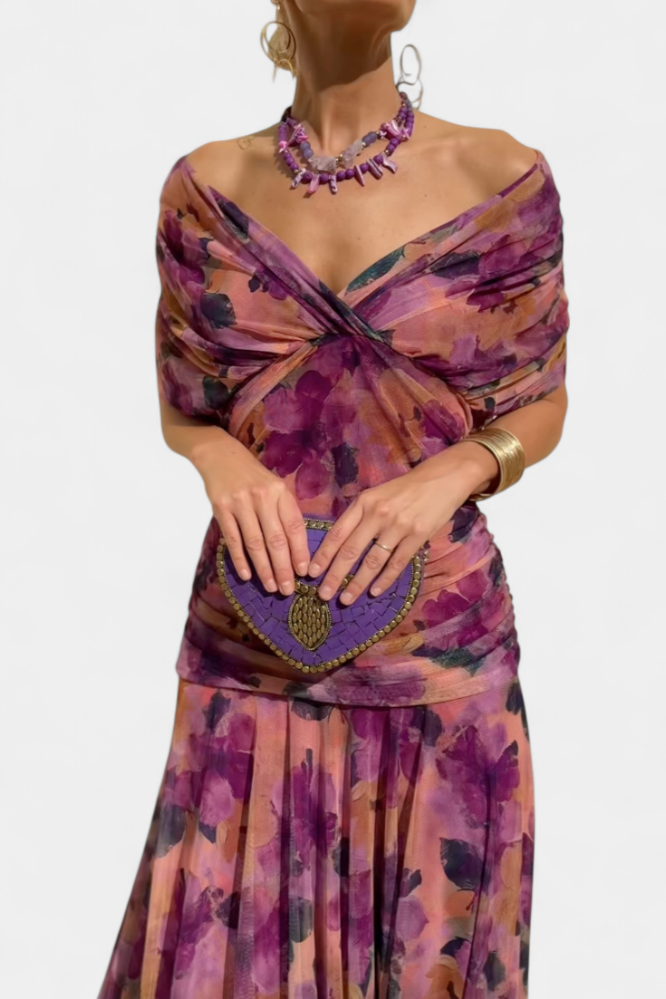 Women's Long Dress | Off-Shoulder Elegance & Flowing Silhouette