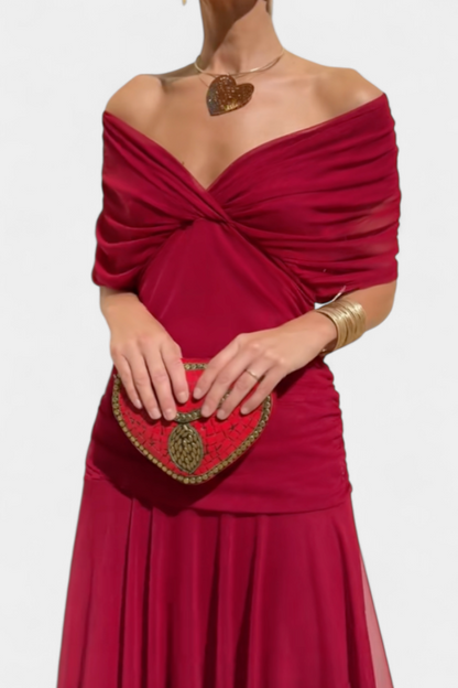 Women's Long Dress | Off-Shoulder Elegance & Flowing Silhouette