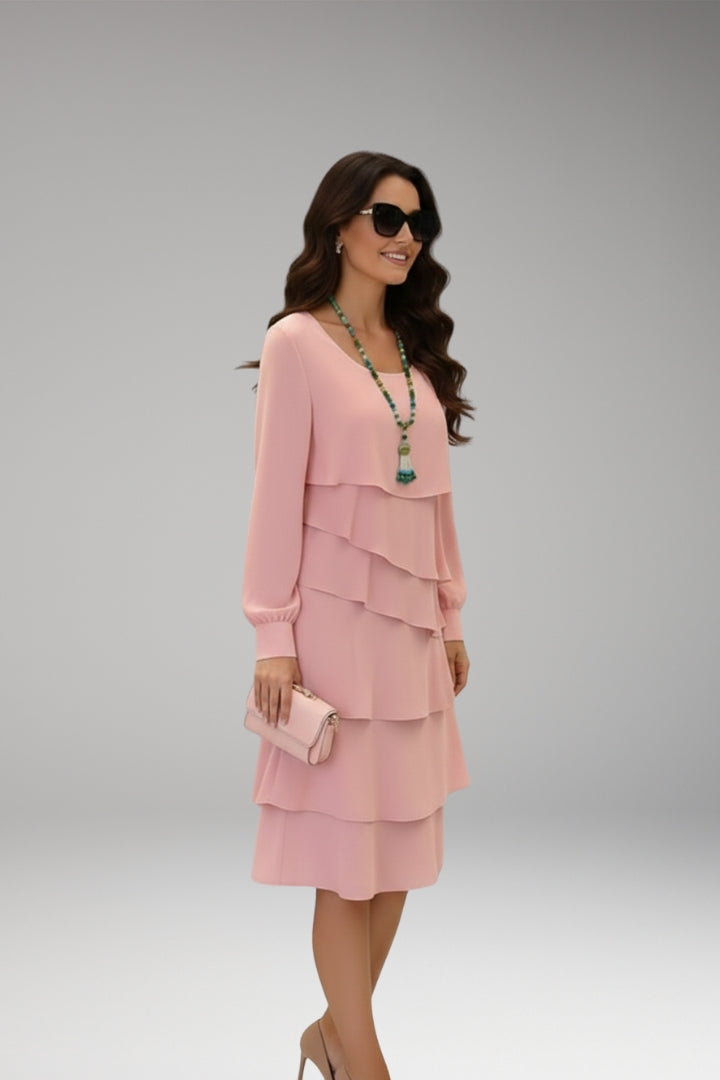 Women's Long Sleeve Midi Dress | Layered & Flattering Fit