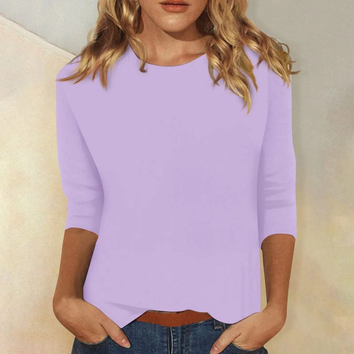 Women's Long Sleeve Top | Round Neck Relaxed Fit