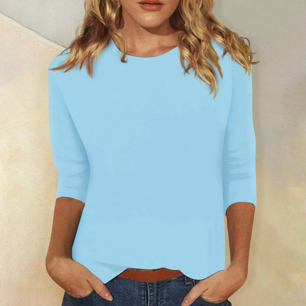 Women's Long Sleeve Top | Round Neck Relaxed Fit