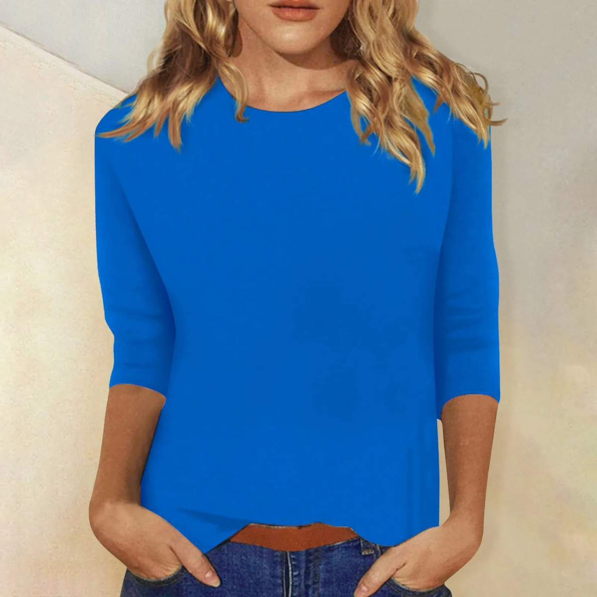 Women's Long Sleeve Top | Round Neck Relaxed Fit