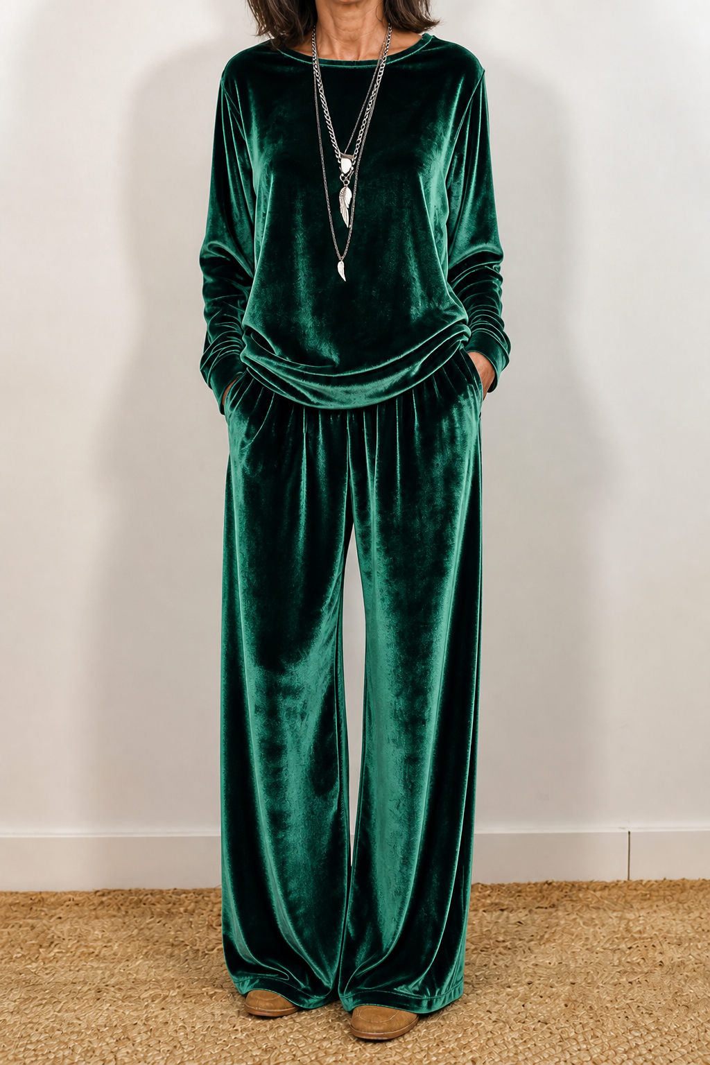 Women's Lounge Set | Wide-Leg & Elastic Waist