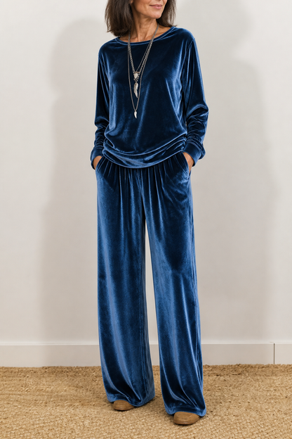 Women's Lounge Set | Wide-Leg & Elastic Waist