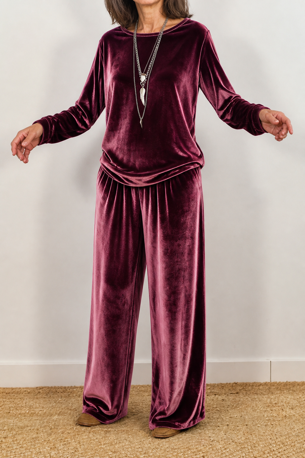 Women's Lounge Set | Wide-Leg & Elastic Waist
