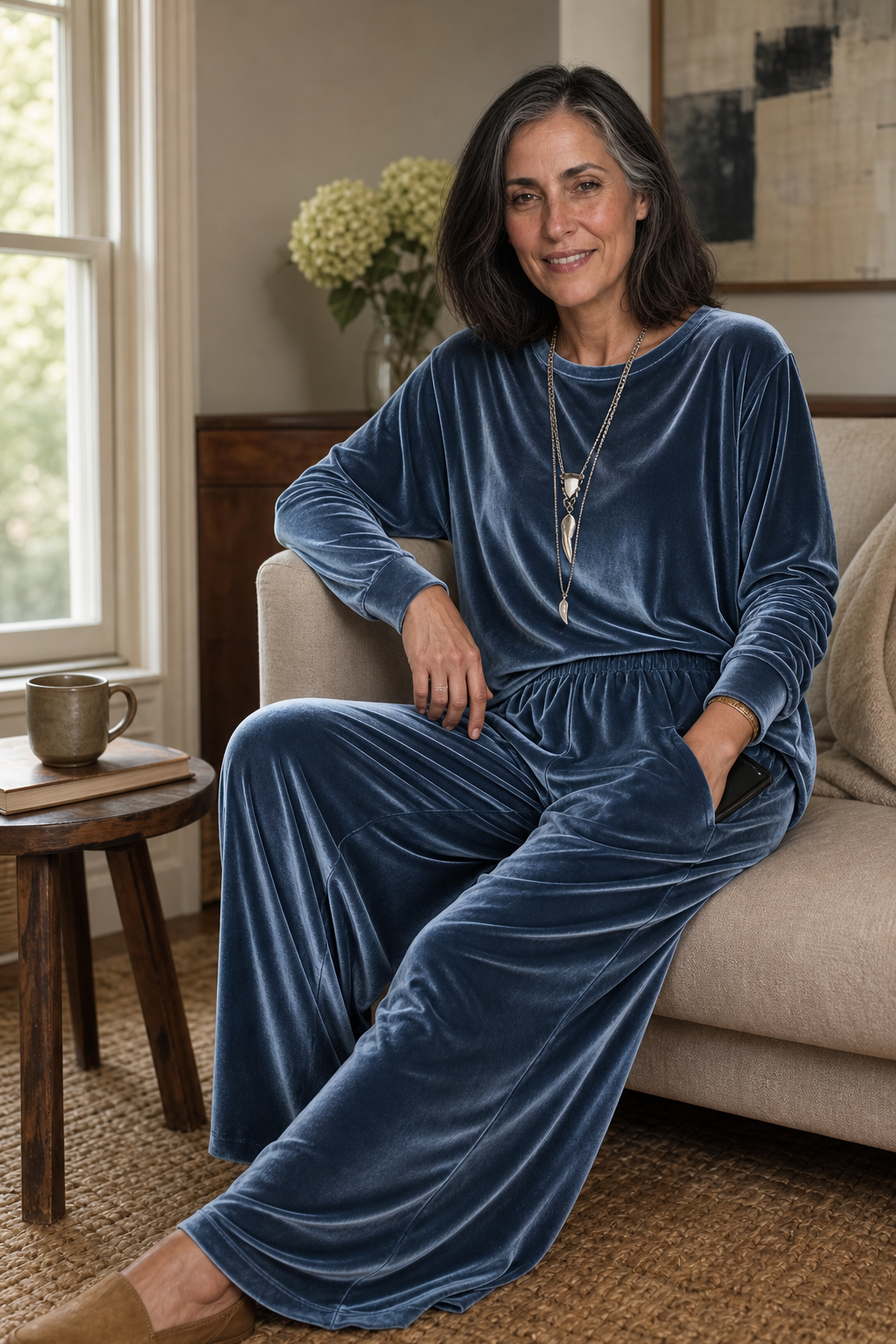 Women's Lounge Set | Wide-Leg & Elastic Waist