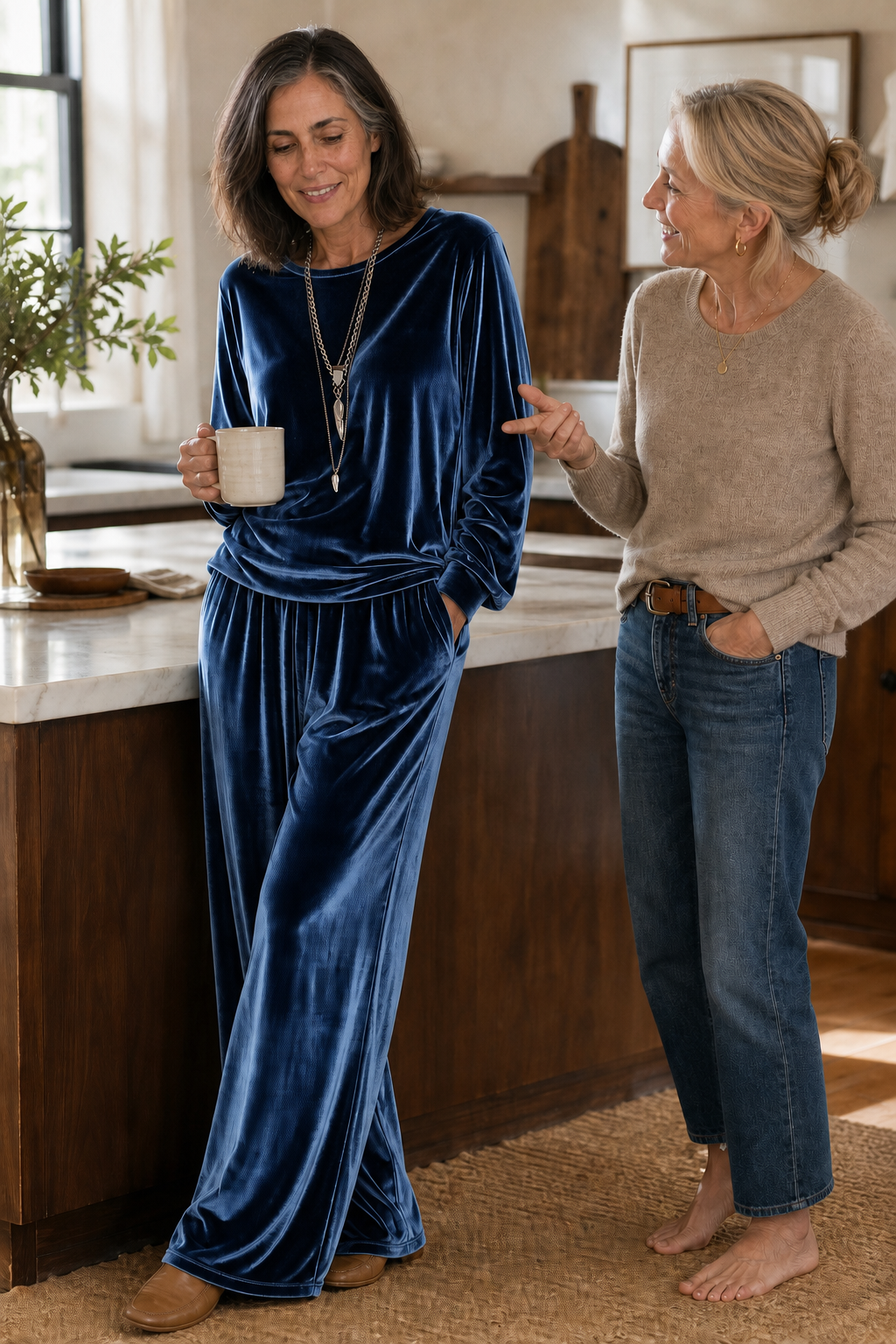 Women's Lounge Set | Wide-Leg & Elastic Waist