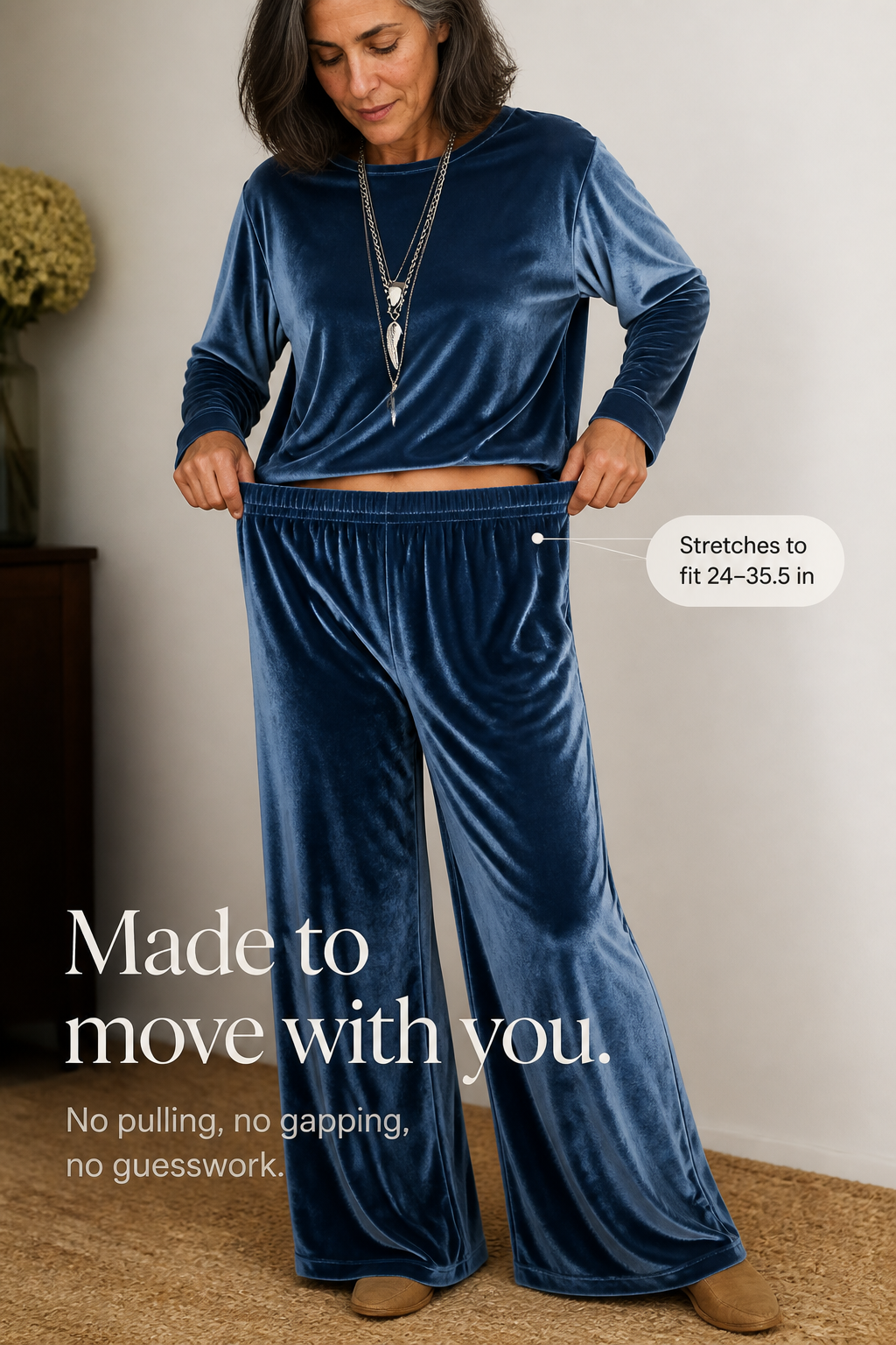Women's Lounge Set | Wide-Leg & Elastic Waist