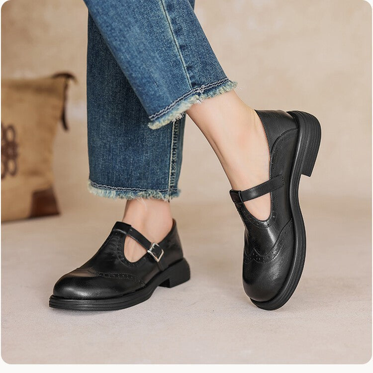 Women's Mary Jane Shoes | Brogue Detail & Orthopedic Comfort