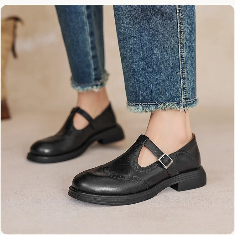 Women's Mary Jane Shoes | Brogue Detail & Orthopedic Comfort