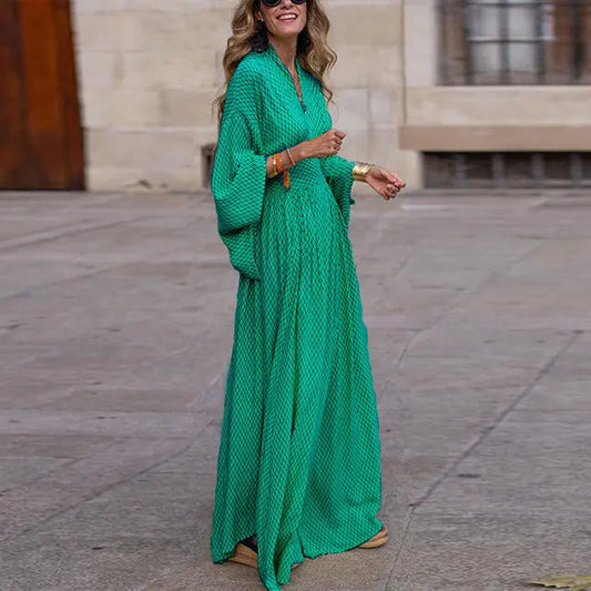 Women's Maxi Dress | Batwing Sleeve V-Neck