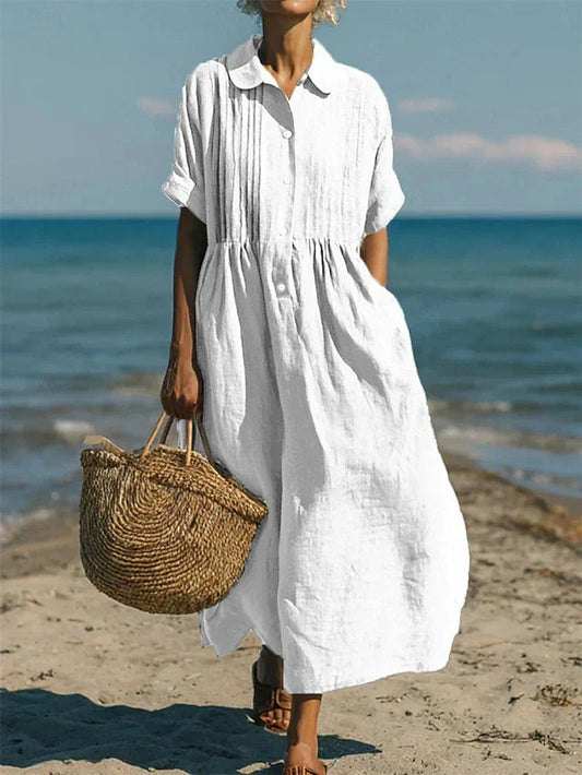 Women's Maxi Dress | Button-Front Shirt Style