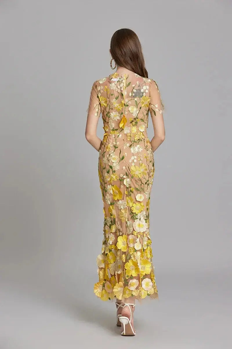 Women's Maxi Dress | Floral Embroidered Design