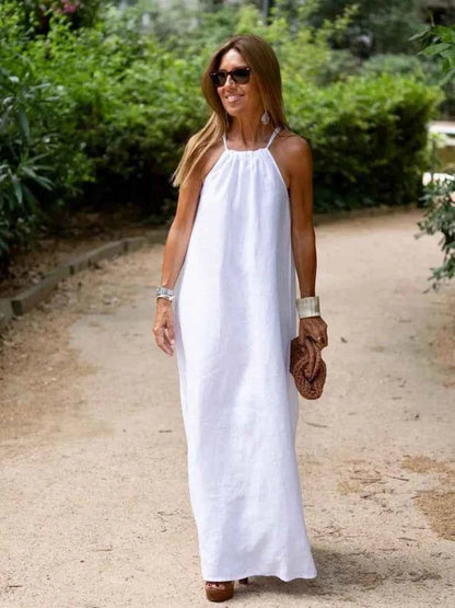 Women's Maxi Dress | Halter Neck & Side Slit