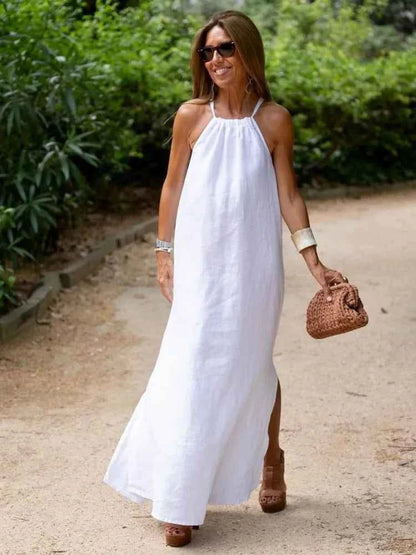 Women's Maxi Dress | Halter Neck & Side Slit