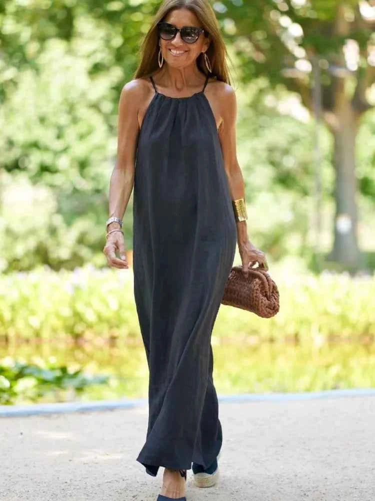 Women's Maxi Dress | Halter Neck & Side Slit