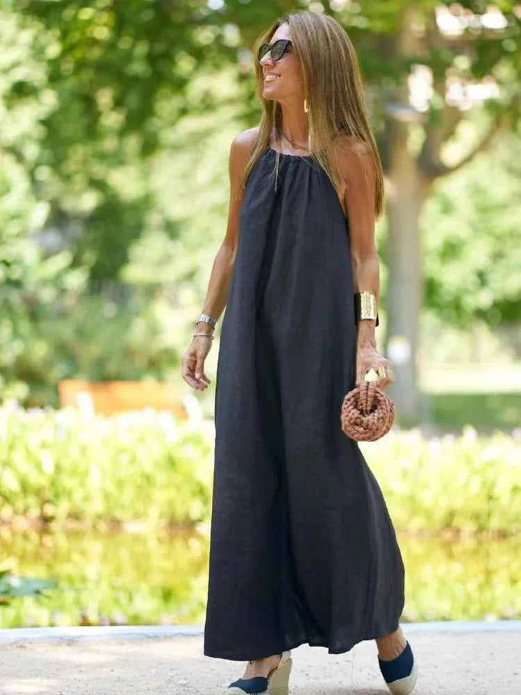 Women's Maxi Dress | Halter Neck & Side Slit