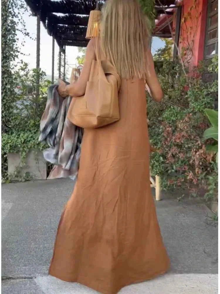 Women's Maxi Dress | Halter Neck & Side Slit