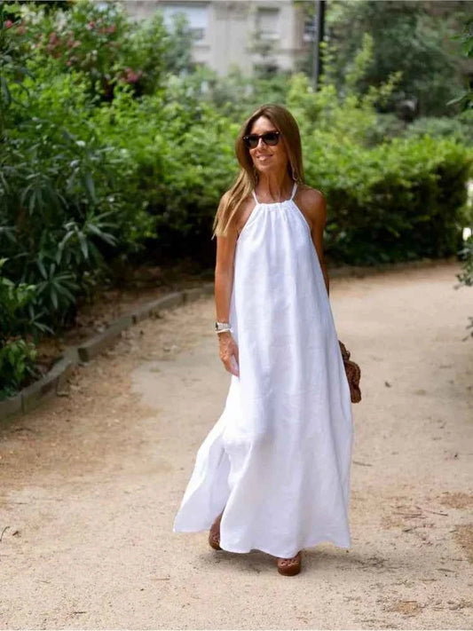 Women's Maxi Dress | Halter Neck & Side Slit