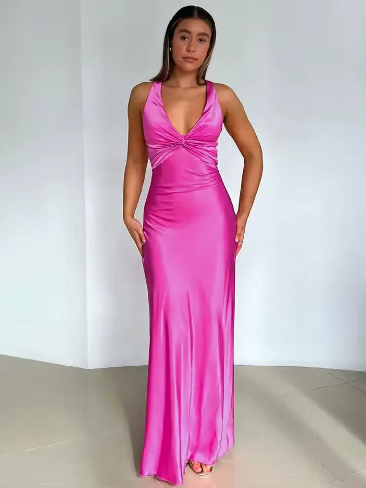 Women's Maxi Dress | Open Back & Halter Neck