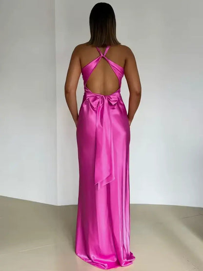 Women's Maxi Dress | Open Back & Halter Neck