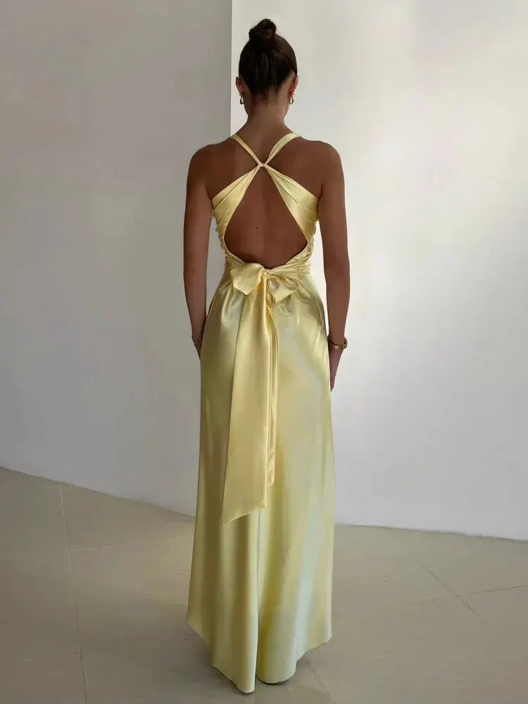 Women's Maxi Dress | Open Back & Halter Neck