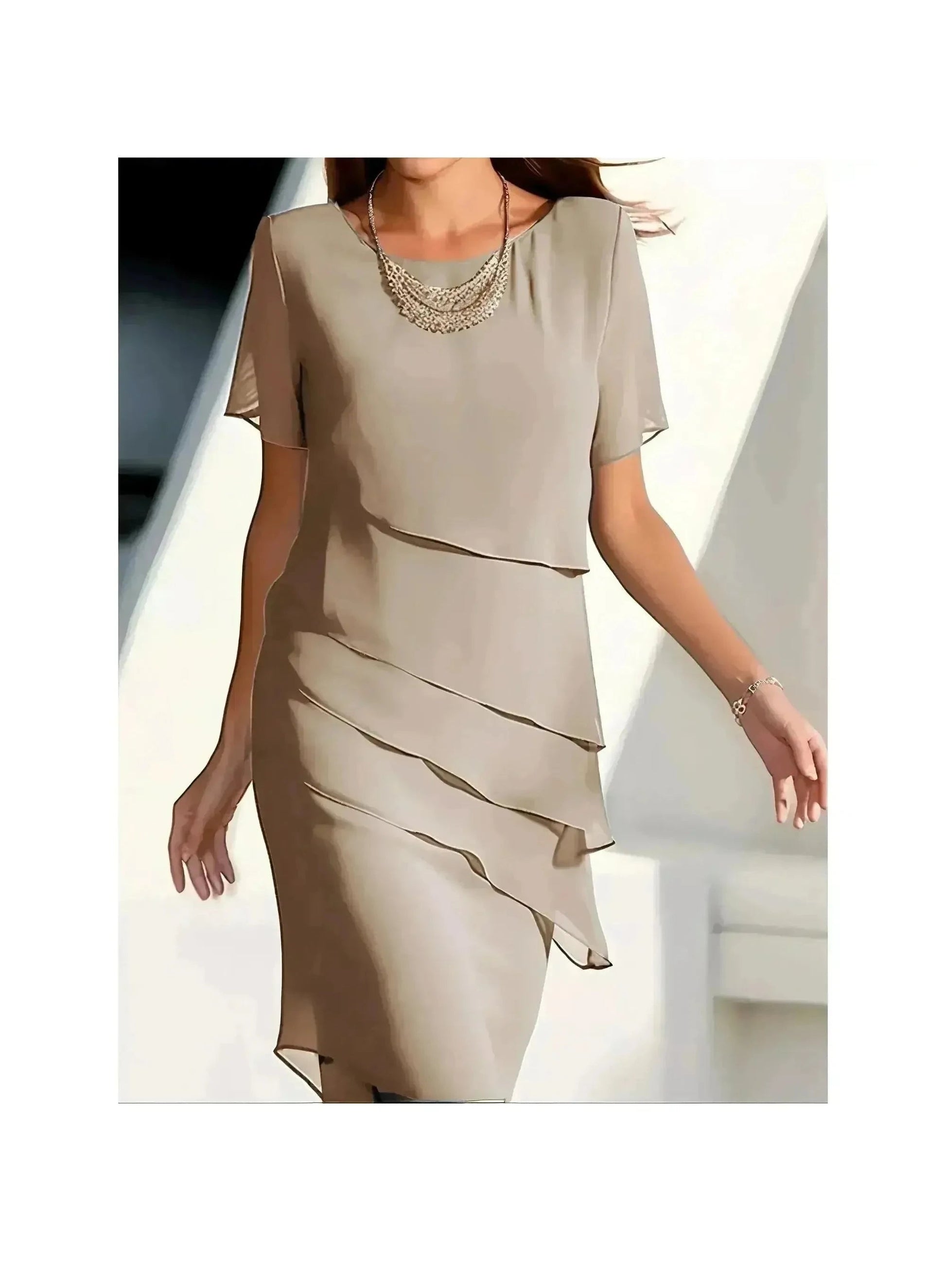 Women's Maxi Dress | Tiered Layered Design & Flattering Elegant Silhouette