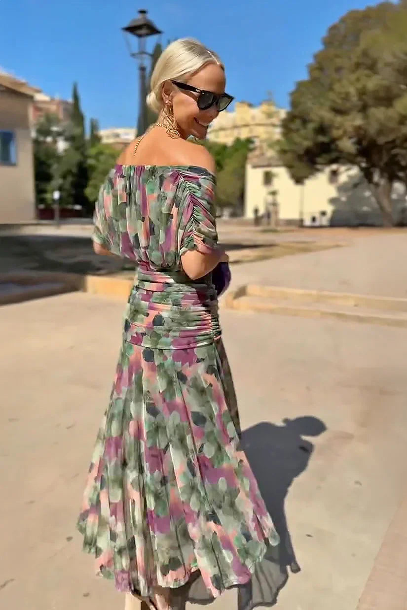 Women's Maxi Dress | V-Neck & Flutter Sleeves