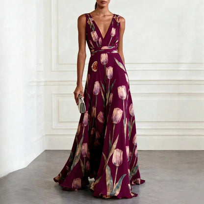 Women's Maxi Dress | V-Neck Wrap Design
