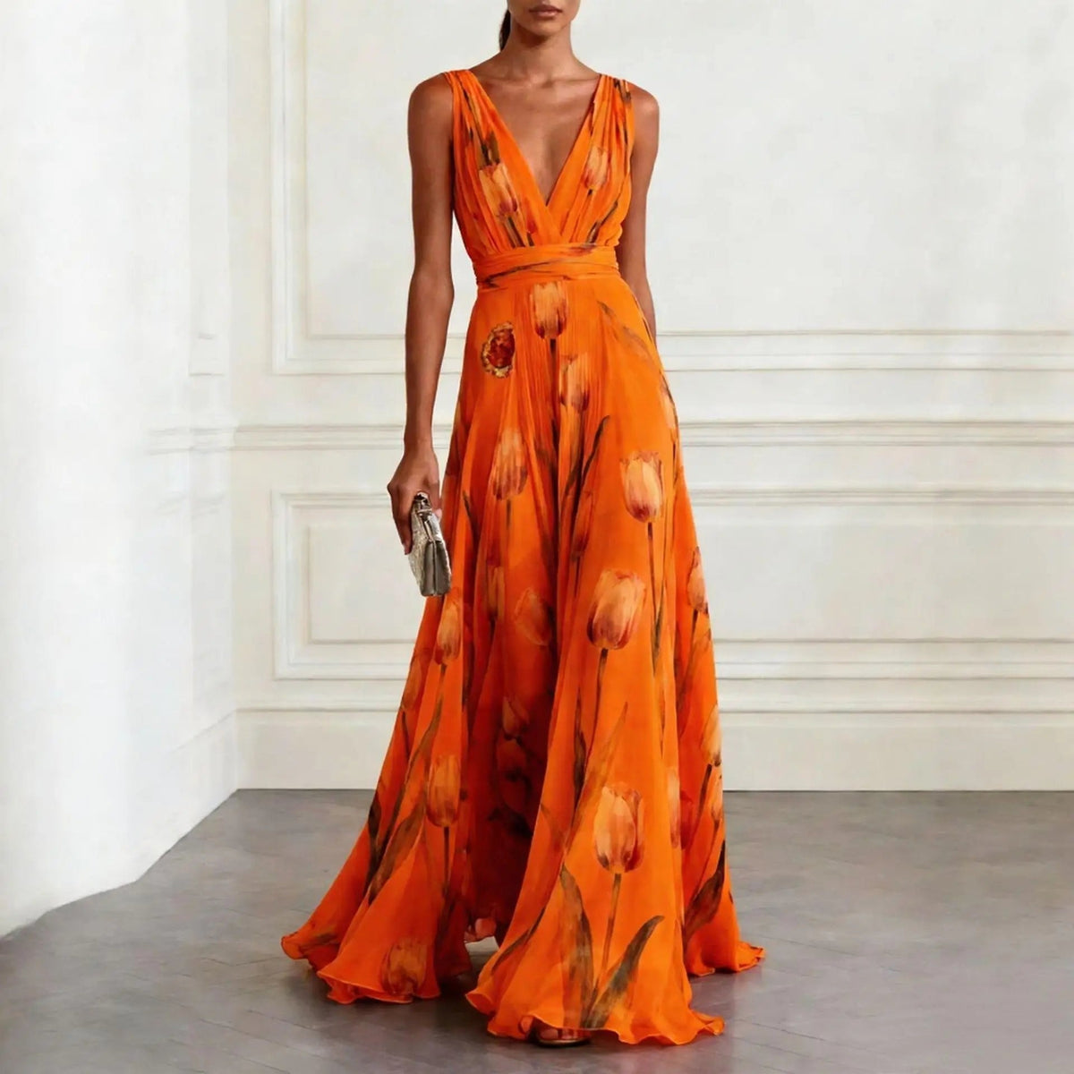 Women's Maxi Dress | V-Neck Wrap Design