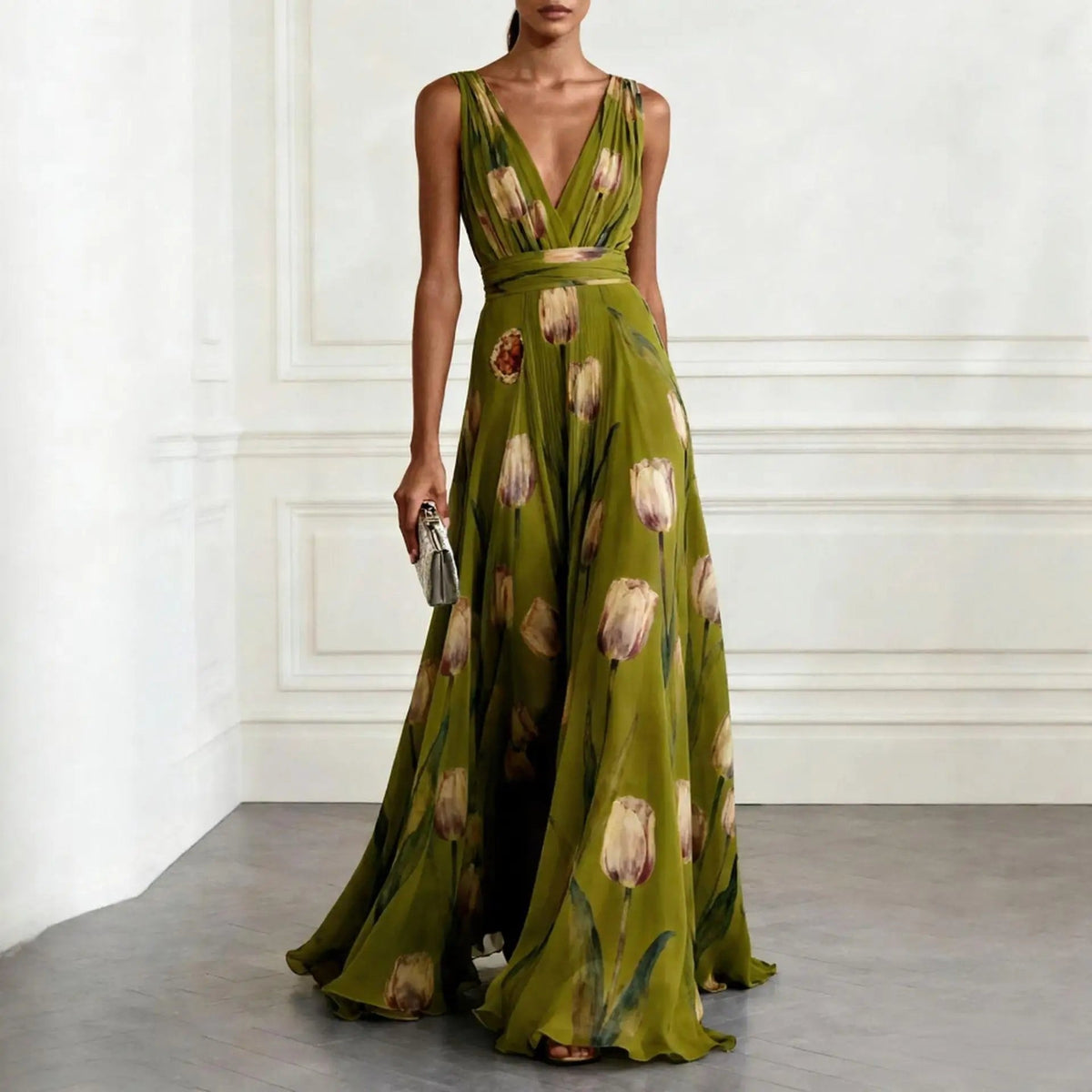Women's Maxi Dress | V-Neck Wrap Design