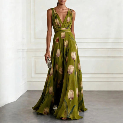 Women's Maxi Dress | V-Neck Wrap Design