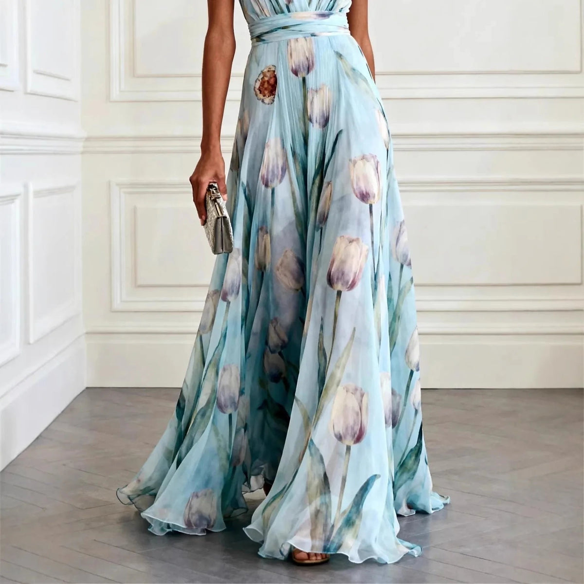 Women's Maxi Dress | V-Neck Wrap Design