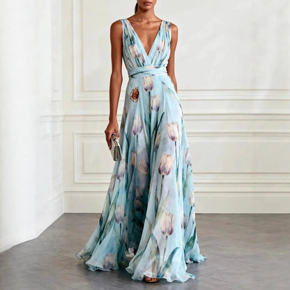 Women's Maxi Dress | V-Neck Wrap Design