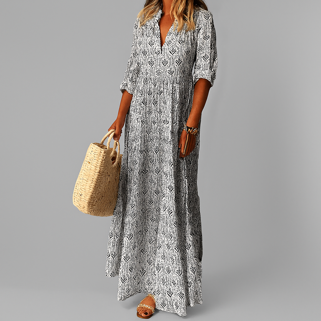 Women's Maxi Dress | Vintage Print & Relaxed Boho Style