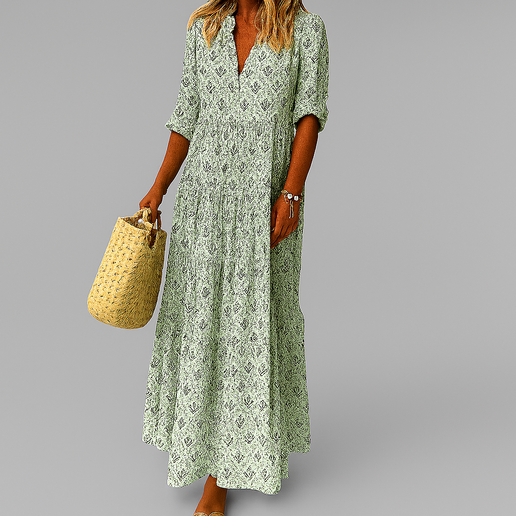 Women's Maxi Dress | Vintage Print & Relaxed Boho Style