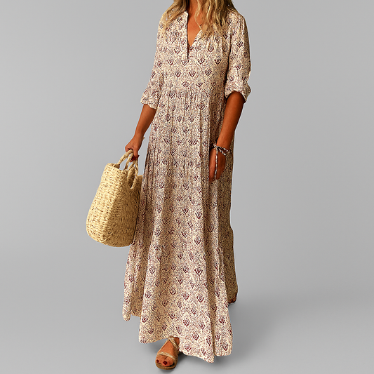 Women's Maxi Dress | Vintage Print & Relaxed Boho Style