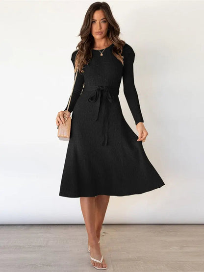 Women's Midi Dress | Belted Waist Design