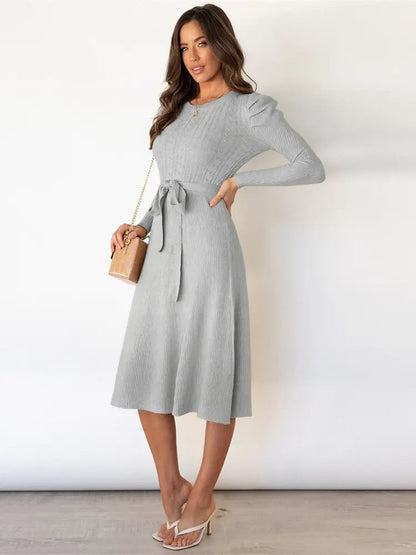 Women's Midi Dress | Belted Waist Design