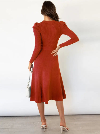 Women's Midi Dress | Belted Waist Design