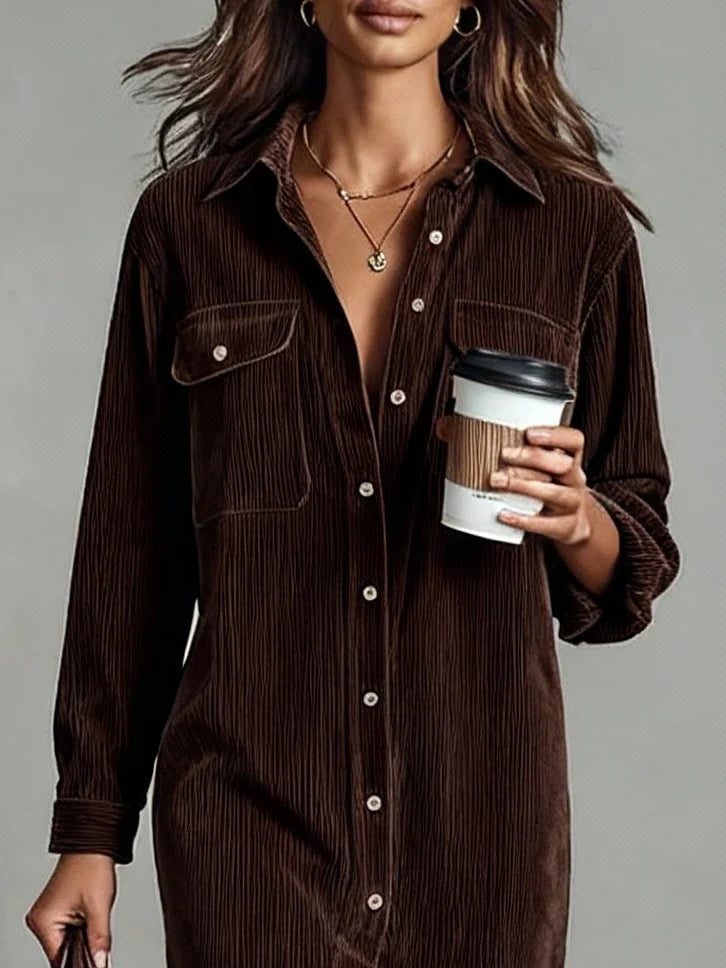 Women's Midi Dress | Button-Up Shirt Dress & Relaxed Corduroy Fit