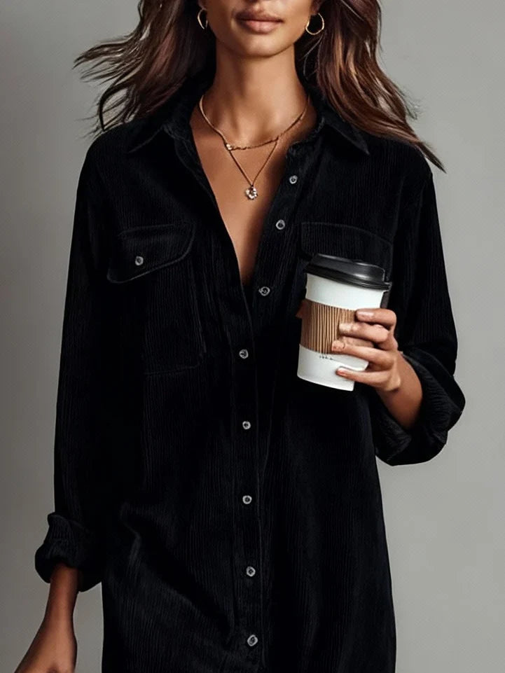 Women's Midi Dress | Button-Up Shirt Dress & Relaxed Corduroy Fit