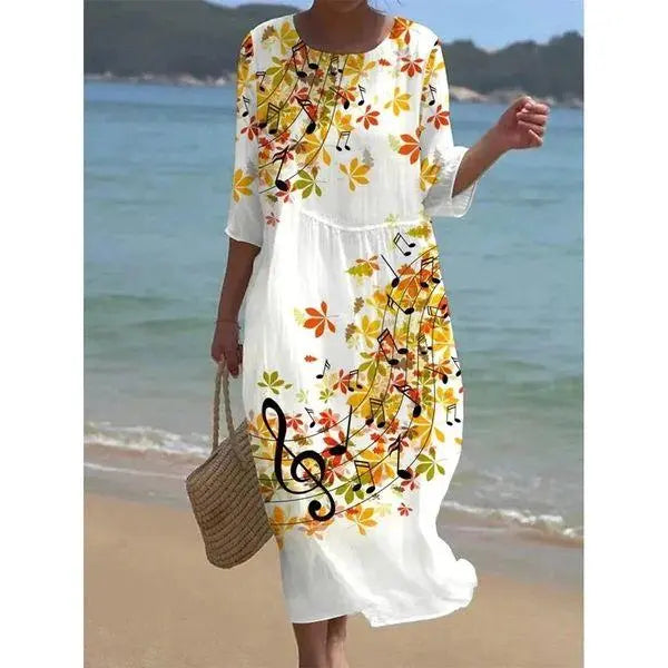 Women's Midi Dress | Floral A-Line Silhouette