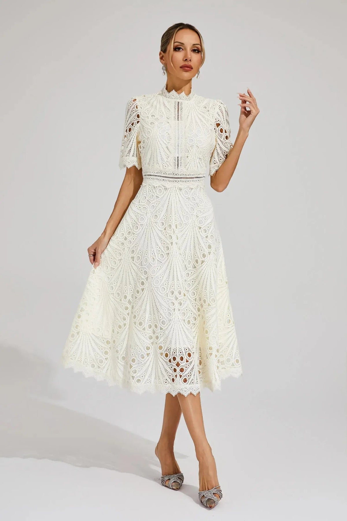 Women's Midi Dress | Lace Fit and Flare