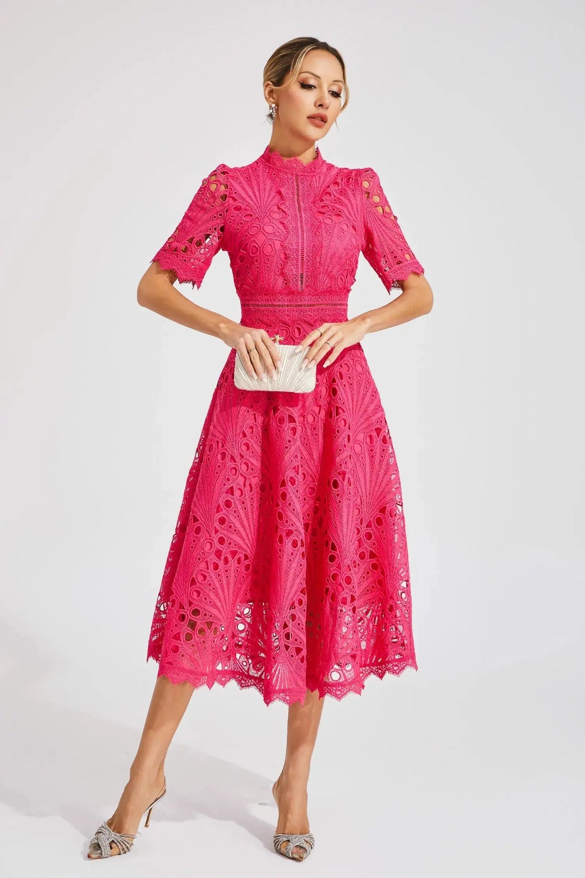Women's Midi Dress | Lace Fit and Flare