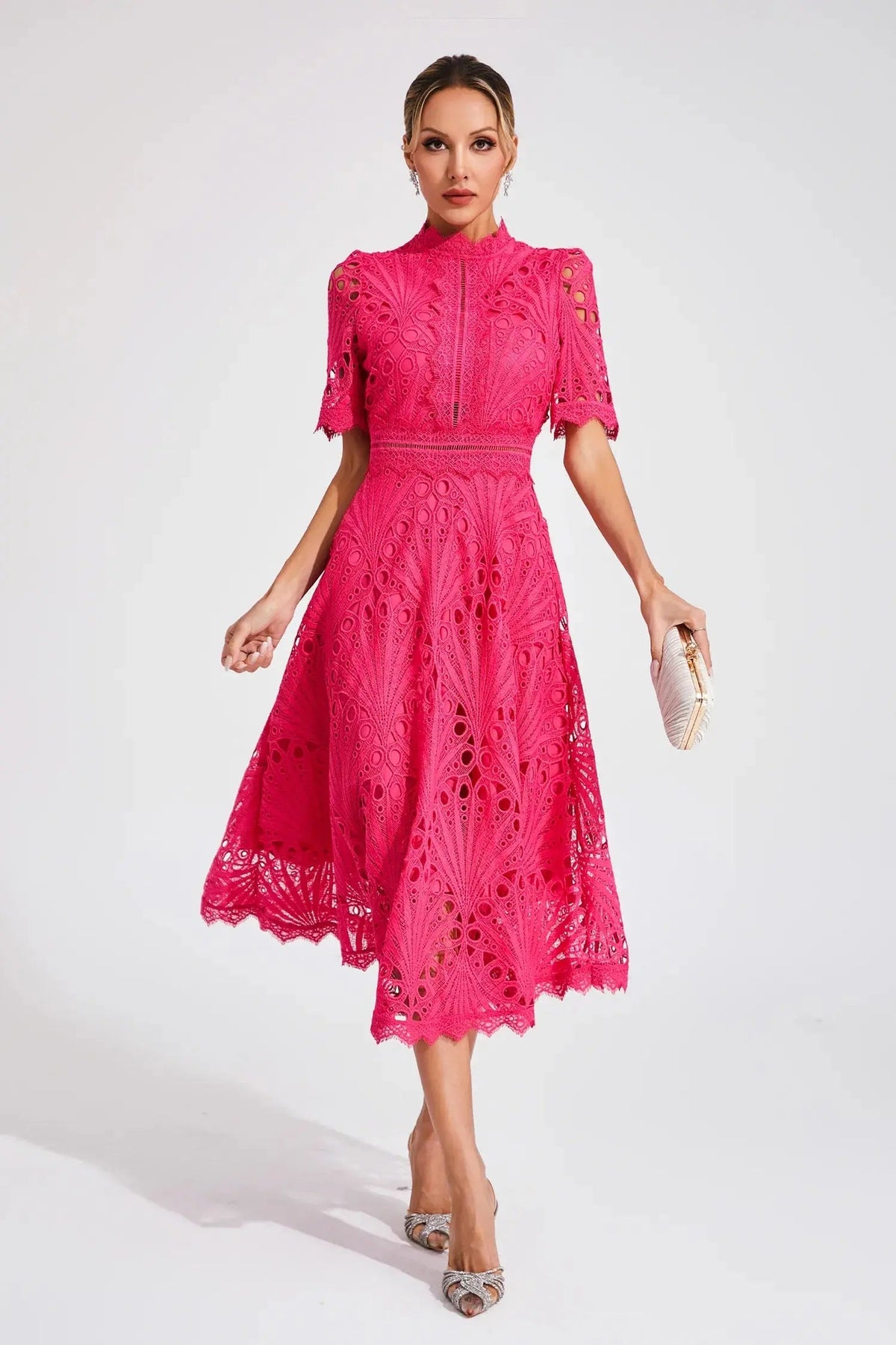Women's Midi Dress | Lace Fit and Flare