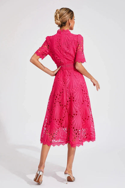 Women's Midi Dress | Lace Fit and Flare