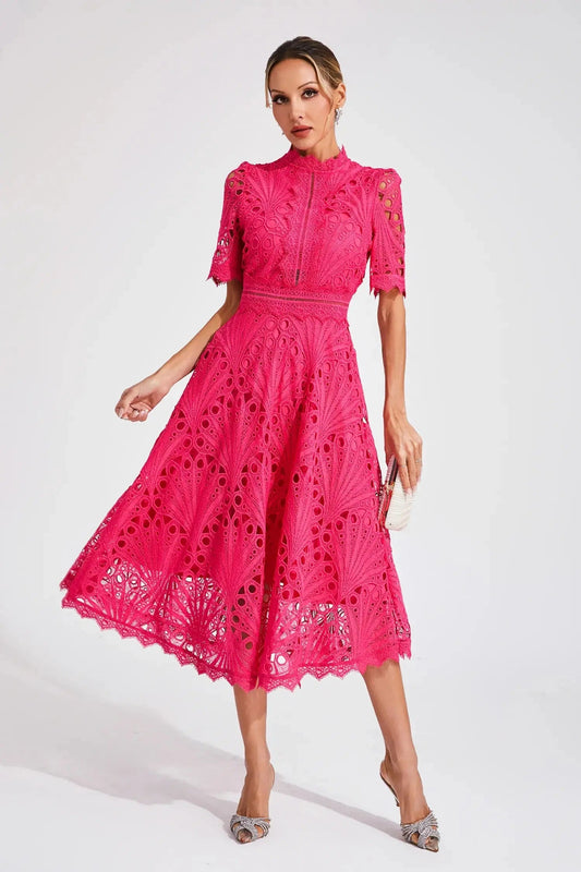 Women's Midi Dress | Lace Fit and Flare