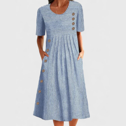 Women's Midi Dress | Striped Design & Relaxed Everyday Comfort